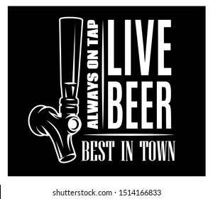 Vector template for advertising shop of live beer.