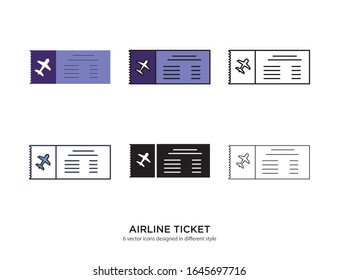 Plantilla de vectores para el diseño de billetes de avión 