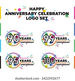 vector template Anniversary Celebration logo set 