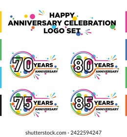 Vektorgrafik-Logo-Set für Jubiläumsfeiern 