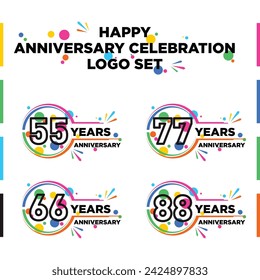 vector template Anniversary Celebration logo set 