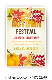 Vector template Autumn  festival for use in printing, posters, cards, web site and more
