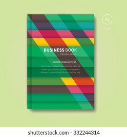 vector template background for fresh corporate book / business book with colored lines