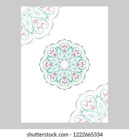 Vector template background with mandala ornament. Poster, card and Banner template