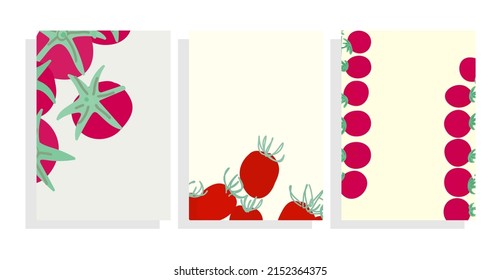 vector template background set with tomato flat 