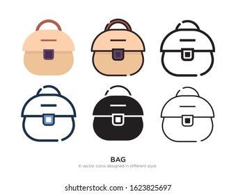 Vector template for bag icons design with luxury seamless pattern!