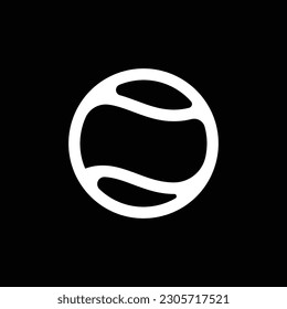 vector template ball, tennis in black and white