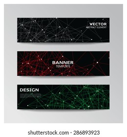 Vector template of banner with abstract elements
