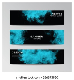 Vector template of banner with abstract smoky shapes 