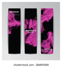 Vector template of banner with abstract smoky shapes 