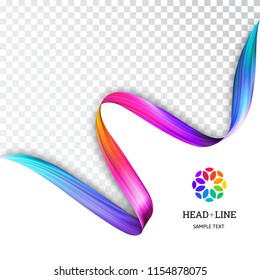 Vector Template Banner with Colorful Paint Brush Stroke 