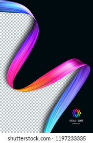 Vector Template Banner with Colorful Paint Brushstroke. Design Elements for Presentations, Flyers, Brochures, Posters and Postcards
