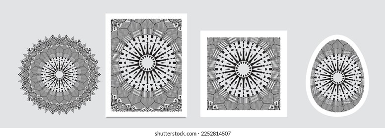 Vector template of banner, horizontal format Spiritual sacred geometry Flower of life and lotus on psychedelic natural forest photographic background Yoga