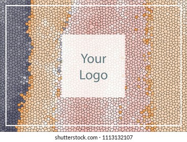 Vector template banner with logo and frame in skin tones for business