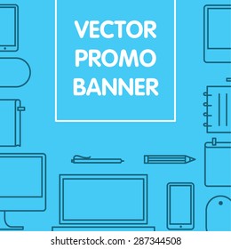Vector template for banner on office theme