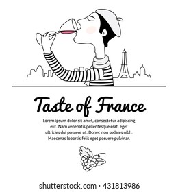 Vector template for banner on wine tasting theme. 