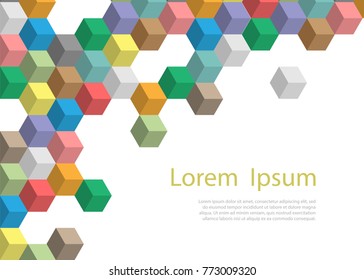 Vector template banner or poster with polygonal illustration and text. Plygonal cover