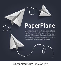 vector template for banners advertising the airline with a paper airplane