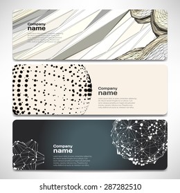 Vector template banners with digital technology and internet abstract background