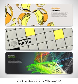 Vector template banners with digital technology and internet abstract background