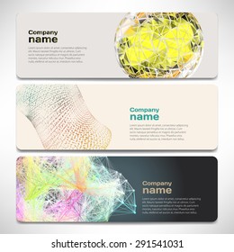Vector template banners with digital technology and internet abstract background