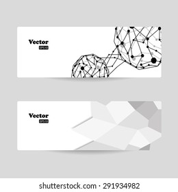 Vector template banners with digital technology and internet abstract background