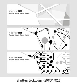 Vector template banners with digital technology and internet abstract background