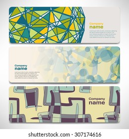 Vector template banners with digital technology and internet abstract background