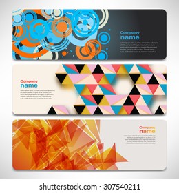 Vector template banners with digital technology and internet abstract background