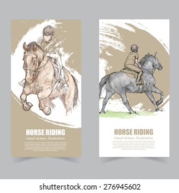 Vector template banners. illustrations of Horse Riding.