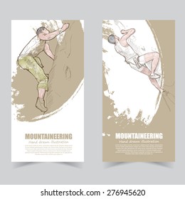 Vector template banners. illustrations of Mountain Climbing.