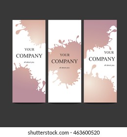 Vector template banners with watercolor paint abstract background