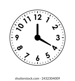 Vector template of a basic watch face with minutes and hours hands.