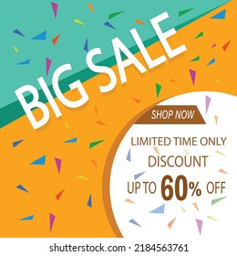Vector Template, Big Sale, Sale sticker, Sale tag, Sale Banner, Social media post