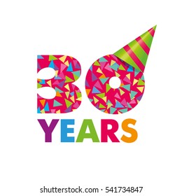 Vector template Birthday Anniversary Cap for a birthday color