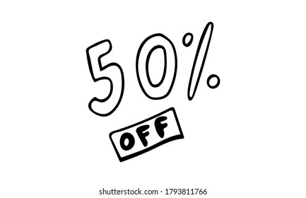 Vector template for black friday web banner or poster. Hand drawn doodle illustration of sale and discount icons. Online shopping
