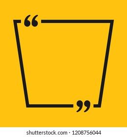 Vector template blank abstract quote. Speech box with bracket. Empty frame for messages. Business card template information text message. Quote text form. Background for motivation inspiration.