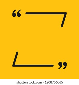 Vector template blank abstract quote. Speech box with bracket. Empty frame for messages. Business card template information text message. Quote text form. Background for motivation inspiration.