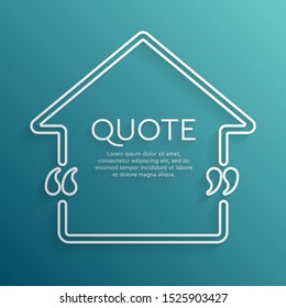 Vector template blank arrow quote. Speech box with bracket. Empty frame for messages. Business card template information text message. Quote text form. Background for motivation inspiration.
