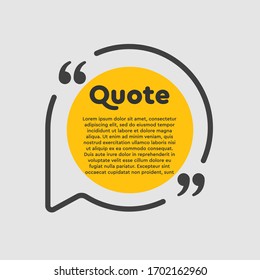 Vector template blank circle bubble. Speech box with bracket. Empty frame for messages. Business card template information text message. Quote text form. Background for motivation inspiration.
