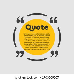 Vector template blank circle bubble. Speech box with bracket. Empty frame for messages. Business card template information text message. Quote text form. Background for motivation inspiration.