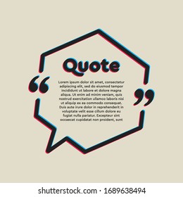 Vector template blank hex lines bubble. Speech box with bracket. Empty frame for messages. Business card template information text message. Quote text form. Background for motivation inspiration.