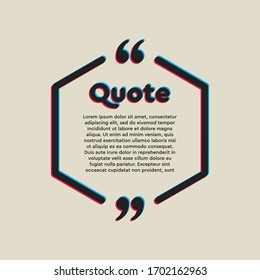 Vector template blank hex lines bubble. Speech box with bracket. Empty frame for messages. Business card template information text message. Quote text form. Background for motivation inspiration.