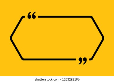 Vector template blank rectangle quote. Speech box with bracket. Empty frame for messages. Business card template information text message. Quote text form. Background for motivation inspiration.