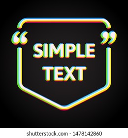 Vector template blank square quote. Speech box with bracket. Empty frame for messages. Business card template information text message. Quote text form. Background for motivation inspiration.