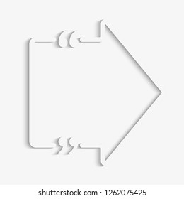 Vector template blank star quote. Speech box with bracket. Empty frame for messages. Business card template information text message. Quote text form. Background for motivation inspiration.