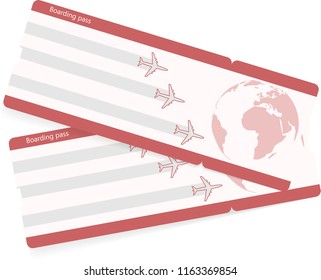 Vector template of boarding pass tickets. Concept of trip or travel