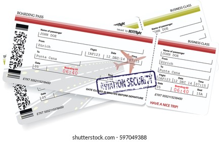 Vector template of boarding pass tickets. Concept of trip or travel