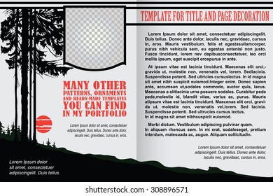 vector template booklet on the theme of nature and forest walks.