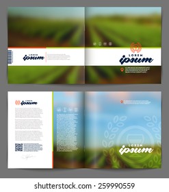 Vector template booklet page design - Wine and winemaking